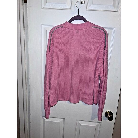 BDG Urban Outfitters Pink Cotton Blend Knit Oversized Cardigan Sweater Sz S - Picture 9 of 13
